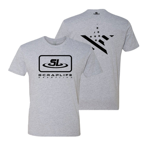 ScrapLife Wrestling Patriotic Star Tee Grey - Adult