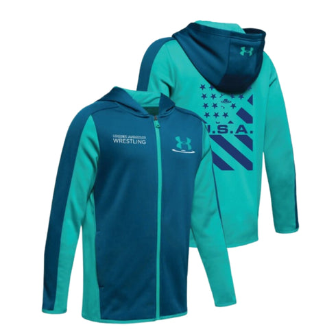 Under Armour Wrestling Youth Teal Armour Fleece Full Zip