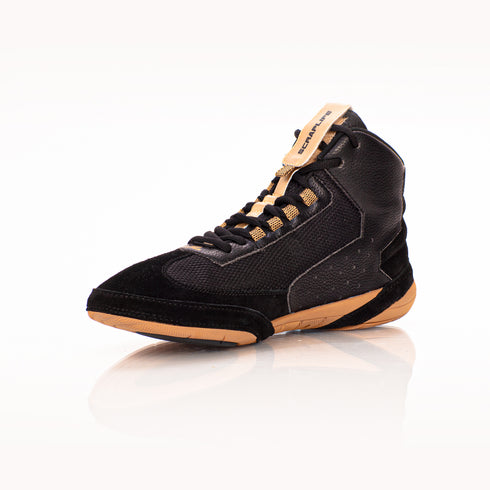 Ascend One - Black/Gold Wrestling Shoes