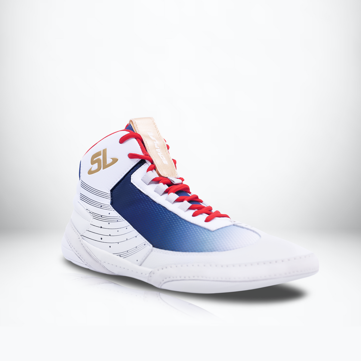 Blue white cheap and red shoes