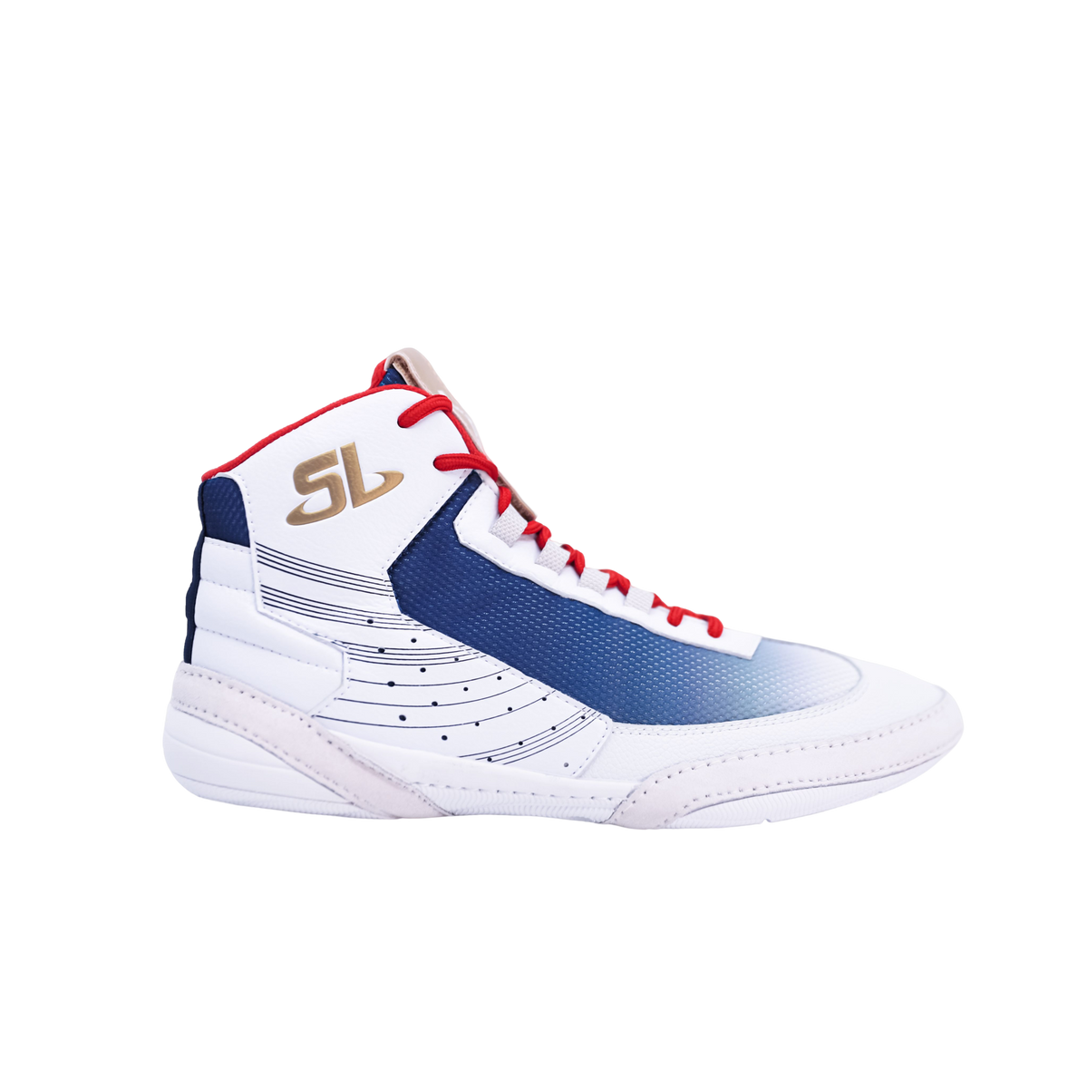 Ascend One Limited Edition White Red Blue Wrestling Shoes