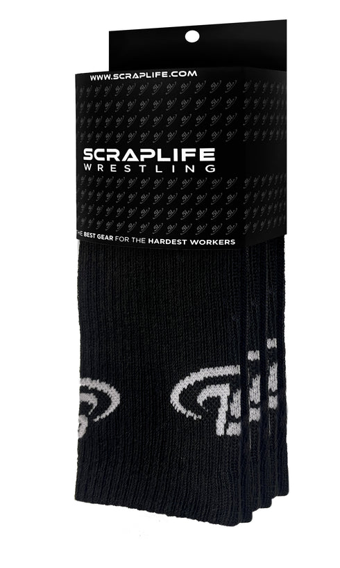 ScrapLife Wrestling Black Crew Socks 3-Pack