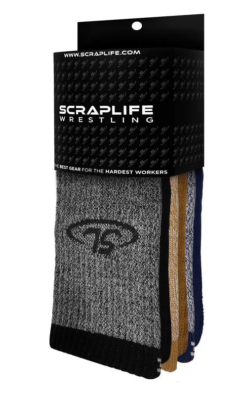 ScrapLife Wrestling Mixed Heather Crew Socks 3-Pack