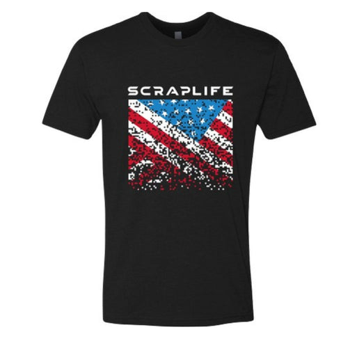 ScrapLife Softstyle Digi Flag Tee Black - Youth and Adult