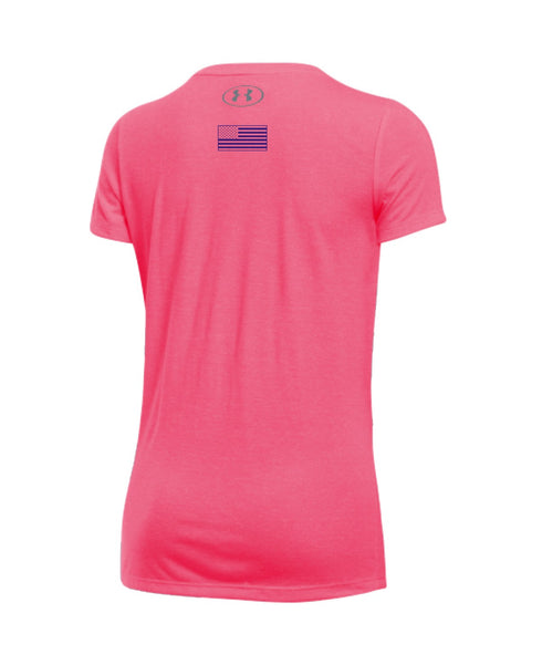 Under Armour Wrestling Women's Pink Threadborne Train Twist V-Neck Tee