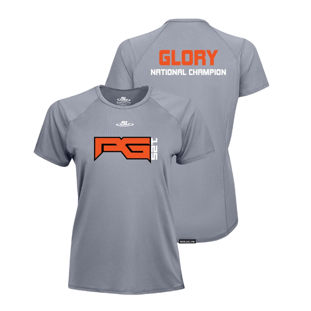 ScrapLife Women s Patrick Glory National Champion Essential Tech T Shirt WS Grey