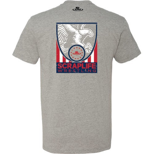 ScrapLife Wrestling Patriotic Eagle Tee Grey - Youth and Adult
