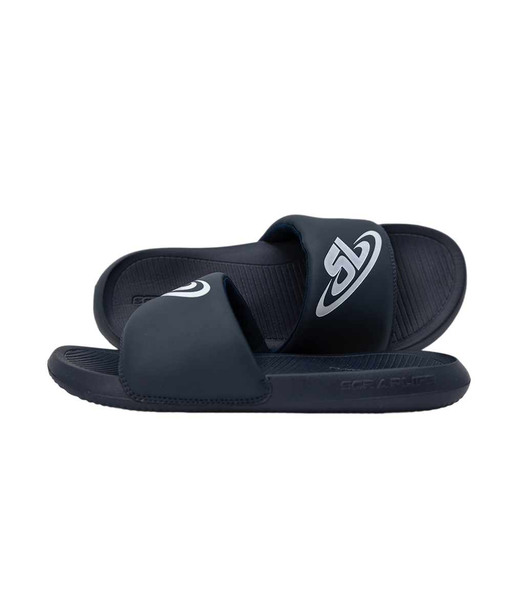 ScrapLife Sport Slides - Navy With White Logo