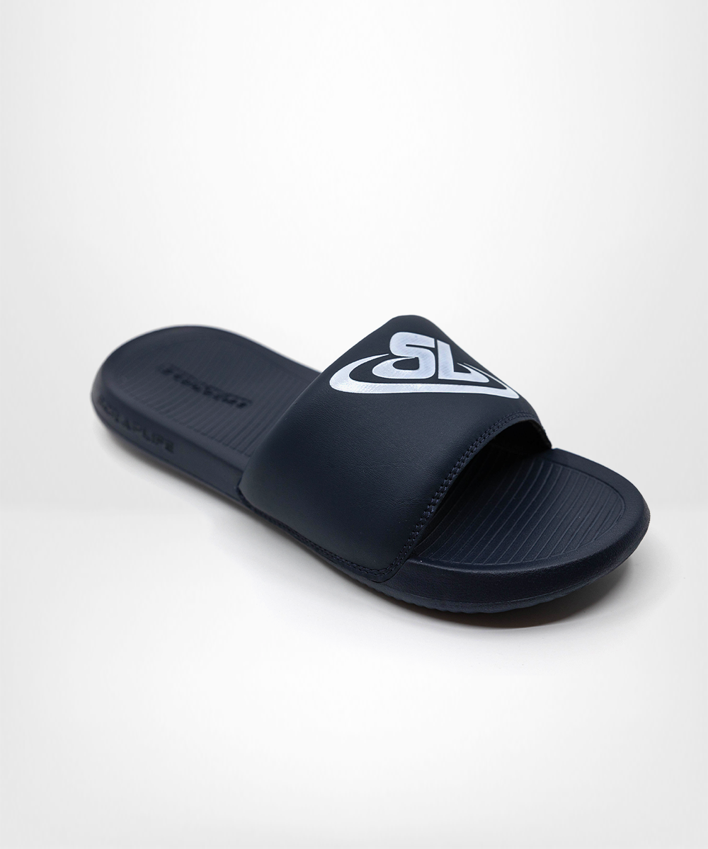 ScrapLife Sport Slides - Navy With White Logo